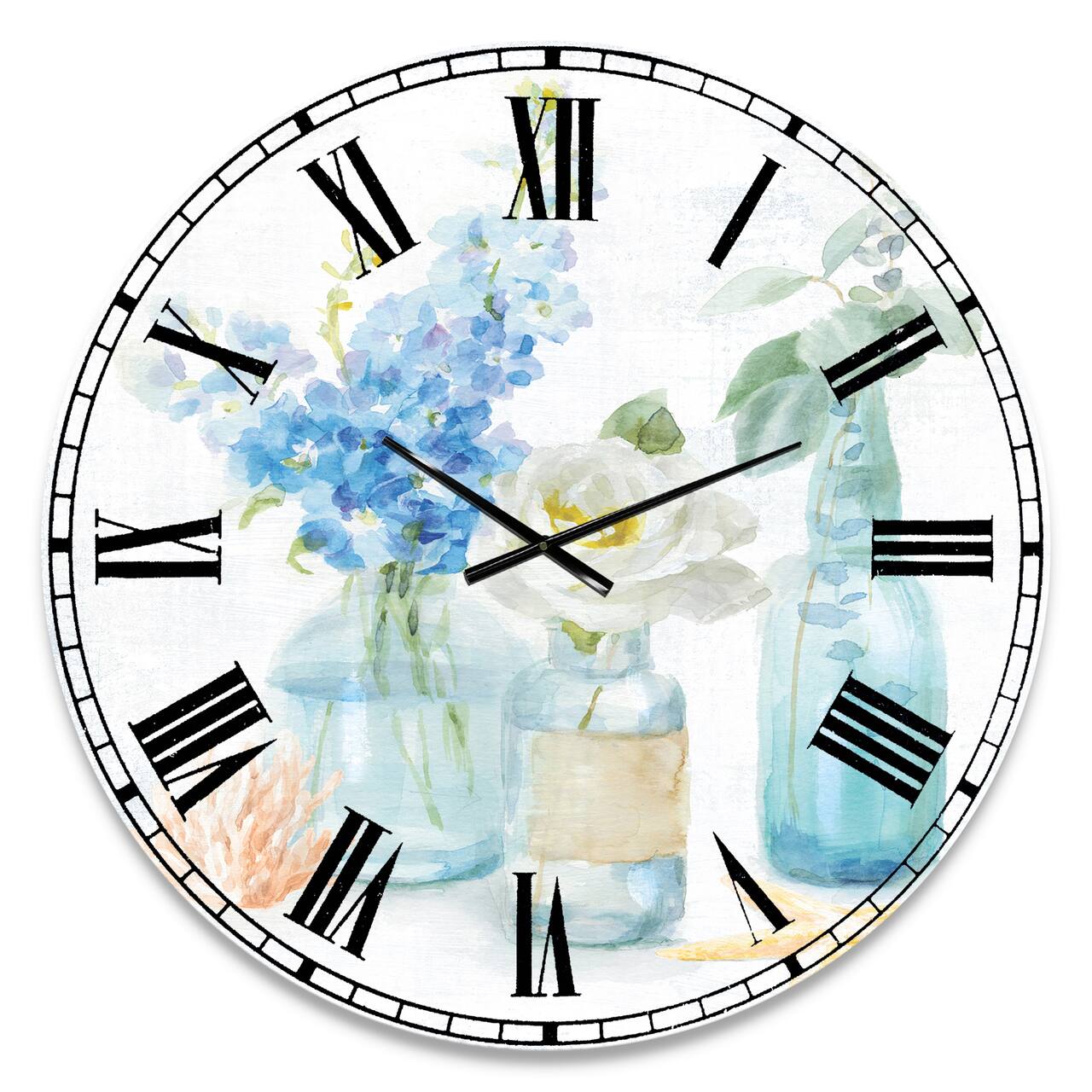 Designart Cottage Florals II Farmhouse Wall Clock